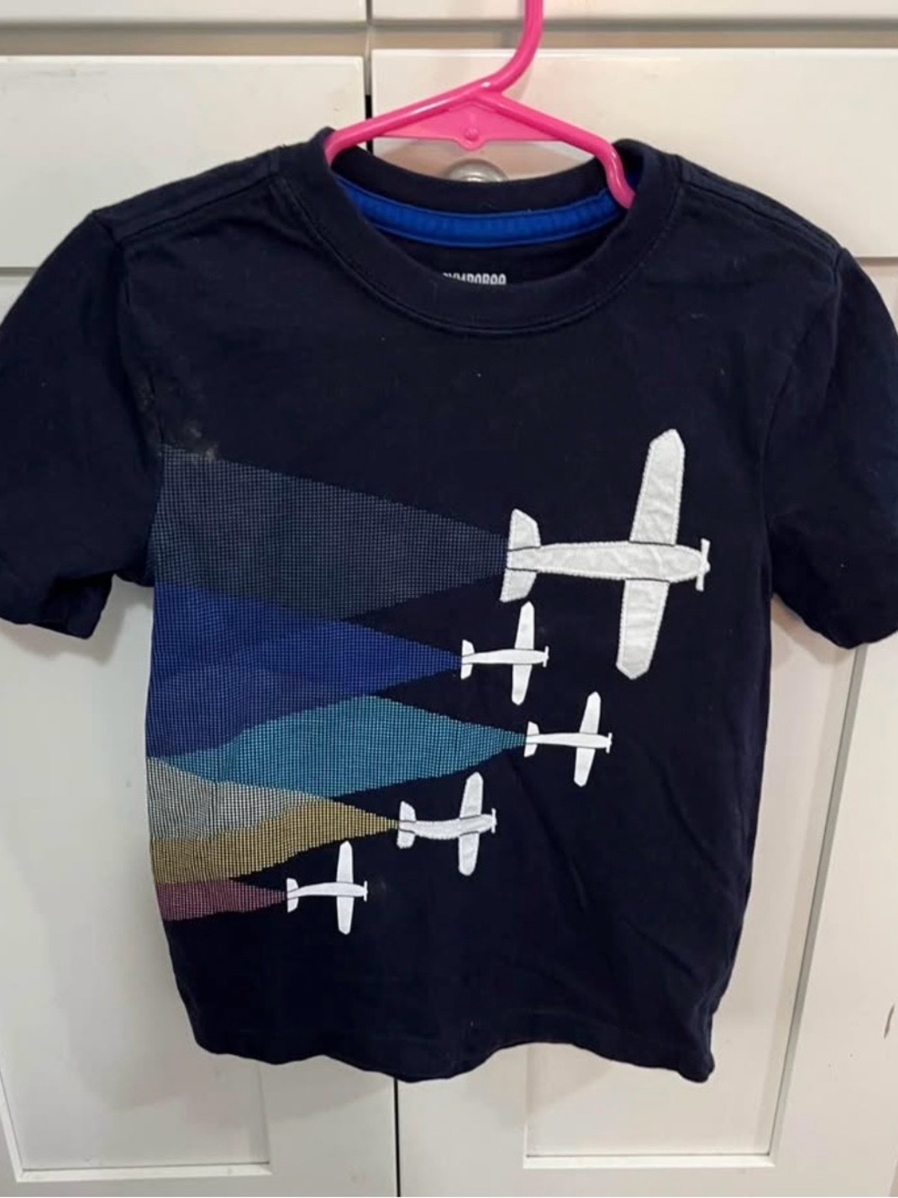 Gymboree Navy Airplane Graphic Tee with White Planes